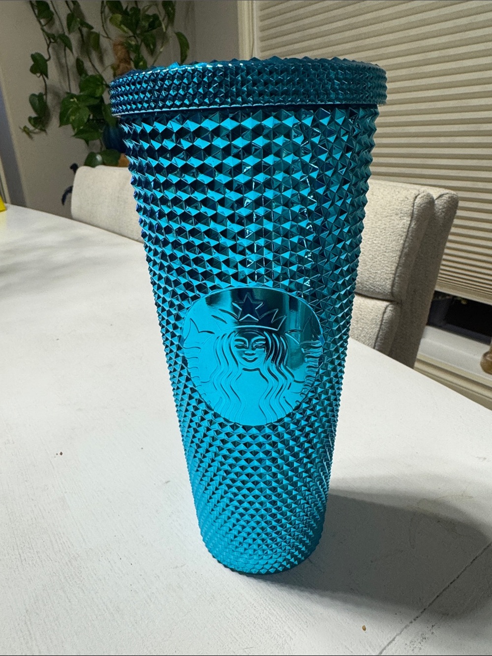 Starbucks summer 2023 metallic blue studded tumbler